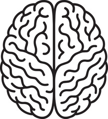 Fototapeta premium Human brain anatomy outline icon for mental health psychology and neurology science vector graphic illustration design