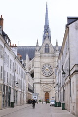 Fototapeta premium facade of the cathedral, city of orleans, loire, france