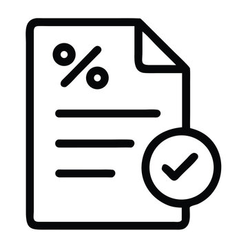 Document icon with percentage sign and checkmark .