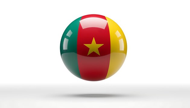 Cameroon flag on a shiny globe