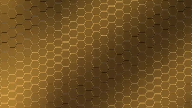 Luxury Brown and Gold 3D Hexagon Wave Background  Geometric Digital Pattern Seamless Loop Motion Graphics 4K