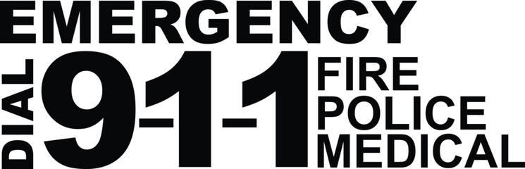 911 Emergency Sign Police Fire Medical © Brian