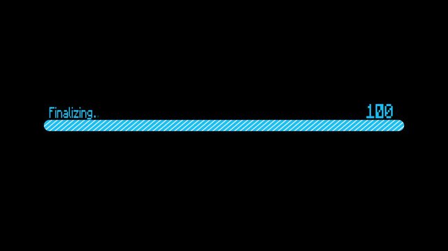 Finalizing progress bar at 39 percent on black background loading percentage