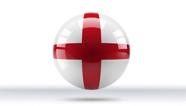 3D England flag on a sphere