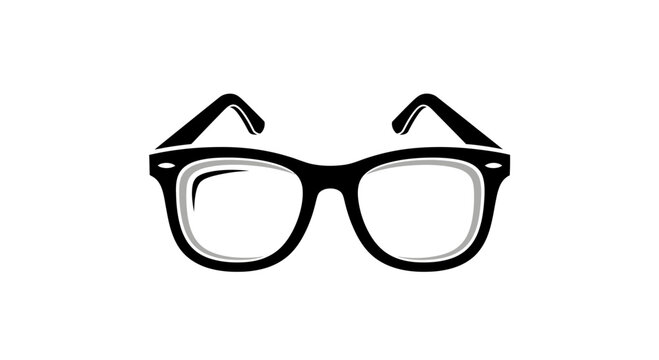Illustrative Eyewear Vector Depicting Fashionable Nerd Glasses with a Simple Minimalist Design