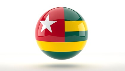Naklejka premium Togo flag on a shiny globe