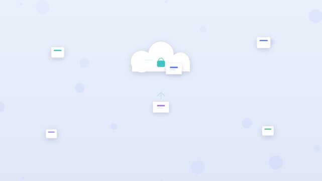 Flat design cloud-based medical record backup with health folders
