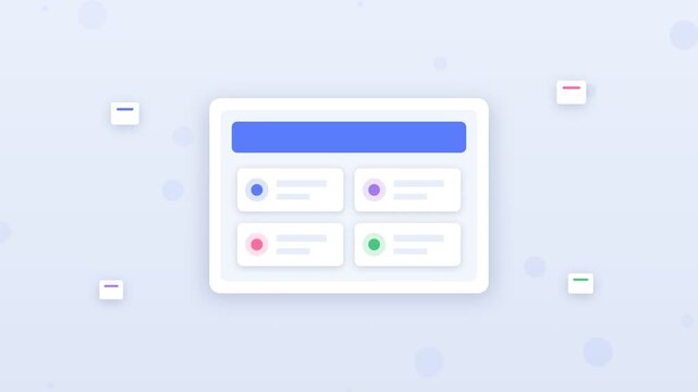 Flat design digital medical history timeline with icon cards