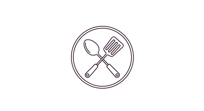 Kitchen Utensil Emblem: A Symbolic Illustration For Culinary, Cooking, and Food Related Concepts