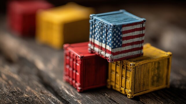 American tariffs and US government taxation or punative tariff trade war policy or duties imposed on imports and exports by a government on imported or exported goods as.