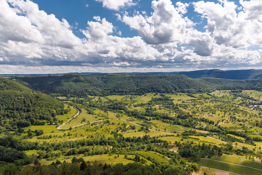 Panorama of the Neuffen Valley: The Swabian Hills