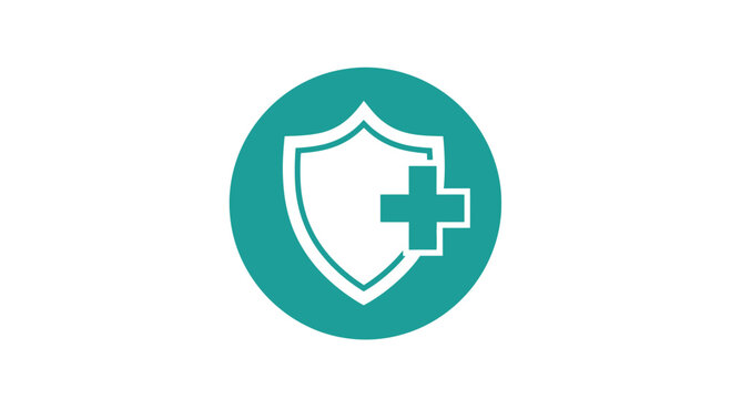 Medical Emblem: Healthcare, Protection, and Shielding for Health and Well-being, Modern Design