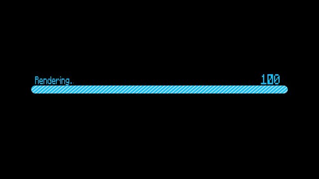Rendering progress bar indicator for digital media loading status data process