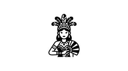 Fototapeta premium Balinese dancer woman in traditional costume icon.