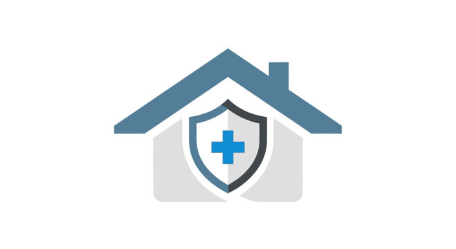 Medical Home: Graphic Icon Featuring a Shield and Symbol of Healthcare Protection