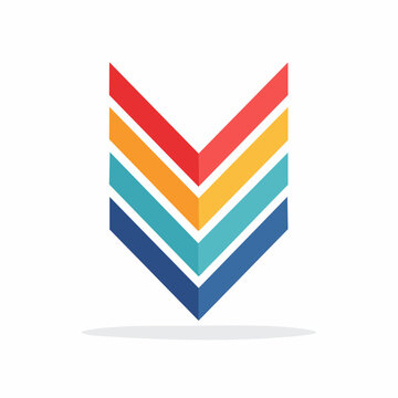 Chevron Arrow Downward Direction with Colorful Layers