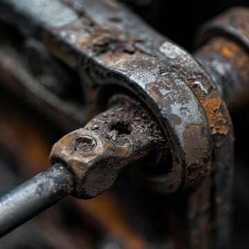Detailed macro view of dirty metallic window crank photography Canon EOS R5 100mm Macro