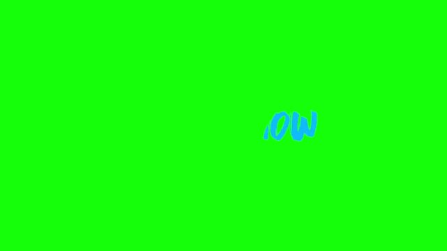 Elegant handwritten book now text animation isolated on a bright green screen chroma key
