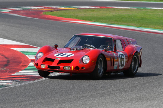 Scarperia, Italy - October 12th 2024: 1962 Ferrari 250 GT &lsquo;Breadvan&rsquo; drive by unknown in action during practice session at Mugello Circuit.