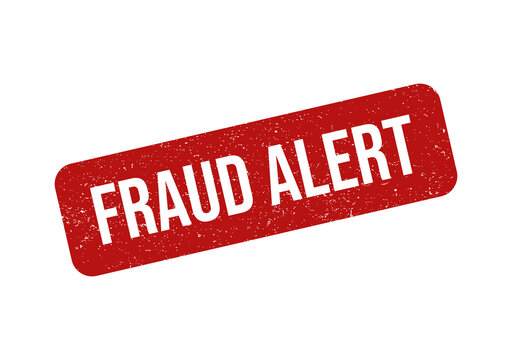 Red grunge fraud alert rubber stamp with rough texture style