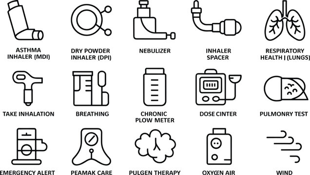 Asthma inhaler, dry powder inhaler, nebulizer device, inhaler spacer, respiratory health lungs,