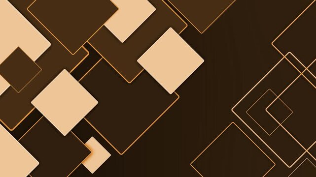 Abstract geometric background with overlapping squares on a dark gradient animation