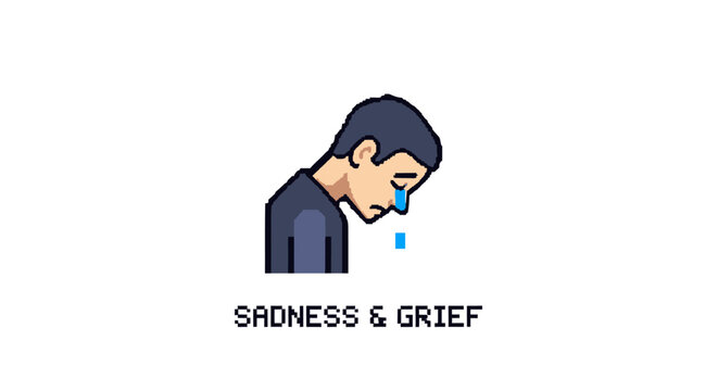 Man crying sad face sorrow.