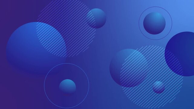 Abstract gradient with 3d spheres and line pattern background animation
