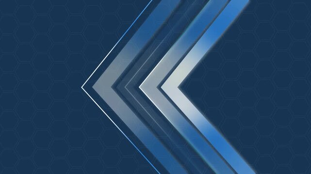 Abstract technology background with metallic chevrons animation