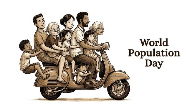World population day celebrating humanity's diversity and growth