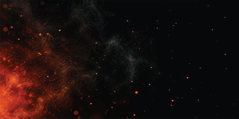 Dark Red Cosmic Fire Nebula Background © mahabubmorshed