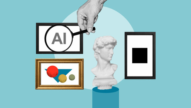 AI Art Evaluation and Creative Authenticity Concept, Artificial Intelligence in Visual Arts, Artwork Analysis, Human Creativity, Digital Culture and Future of Artistic Expression