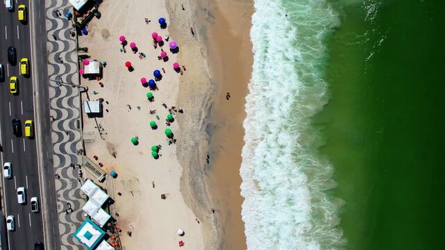 Playade brasil,copacabana,puesto5,mediodia,drone,vistaenaltura,avenidaatlantica,21deabrildel2026,olas
