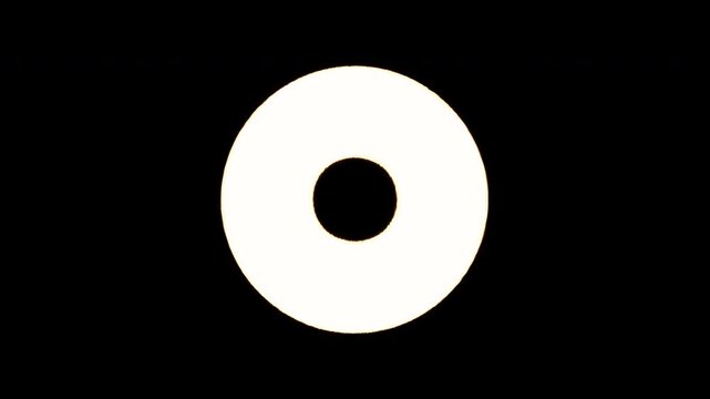 Render Neon circle rotation of frame effects on dark background. Video animation glowing techno backdrop. Round motion frame.