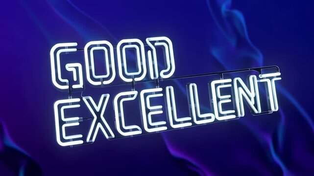 abstract neon text glowing good excellent animation loop