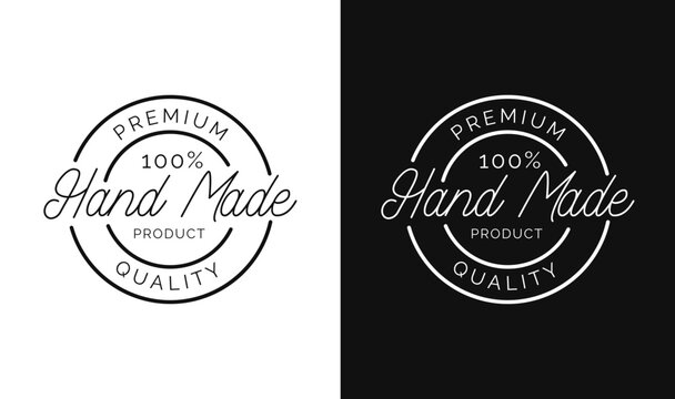  HAND MADE black stamp vector sign
