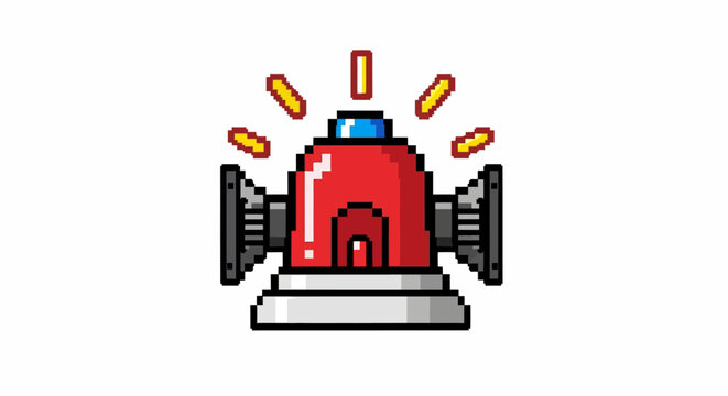 Pixel art siren alarm light.
