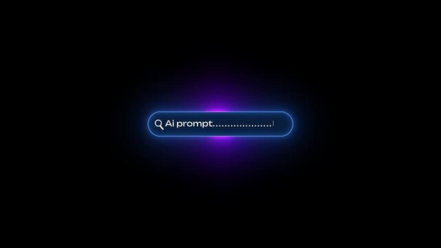 Futuristic AI Search Interface Animation with Intelligent Web Navigation System and Smart Digital Discovery Technology