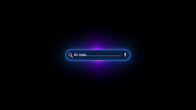 Futuristic AI Search Interface Animation with Intelligent Web Navigation System and Smart Digital Discovery Technology
