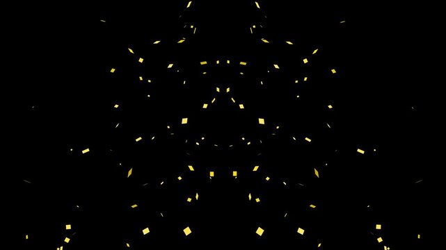 Luxury Golden Confetti Particles Falling Down on Black Background for Celebration Party and Festive Event Overlay 4k