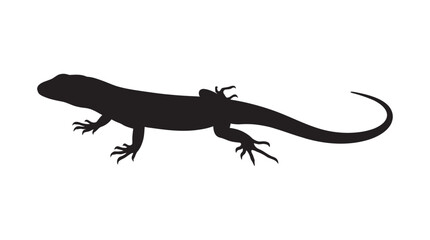 Fototapeta premium Lizard Silhouette On White Background A Minimalist Shape