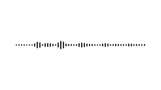 Audio waveform visualizer, white sound spectrum animation, transparent background, music frequency signal display, digital equalizer effect, seamless 4k motion