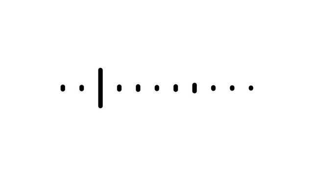 Sound waveform visualizer animation, transparent background, white audio spectrum display, podcast signal meter, frequency equalizer bars, 4k motion graphic