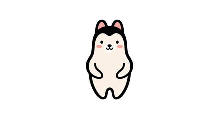 Cute chubby husky puppy standing with rosy cheeks © Saufur130