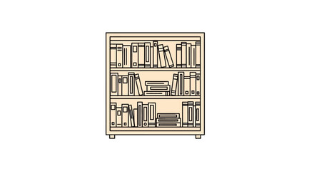 Classic wooden bookcase filled with various books © Saufur130