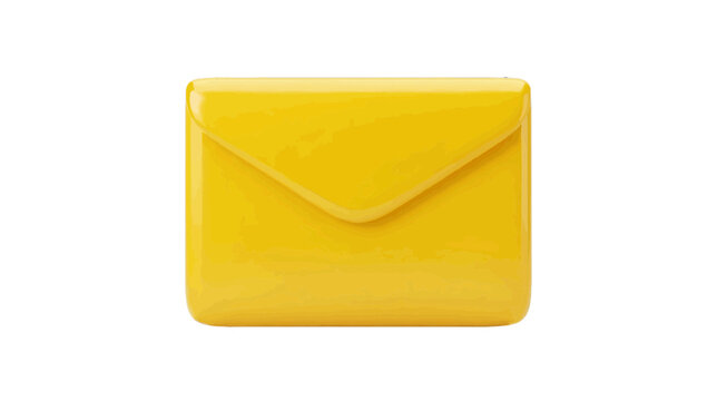 Vector illustration of yellow envelope mail icon on a transparent background