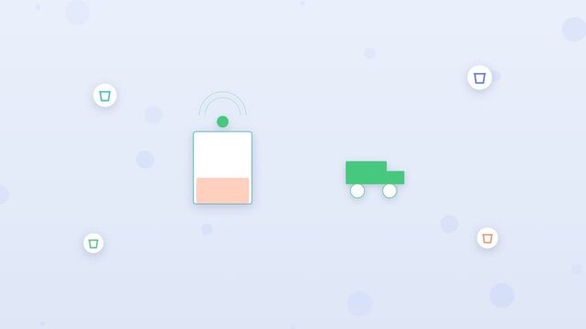 Flat design zero waste grocery store with reusable jars and refill