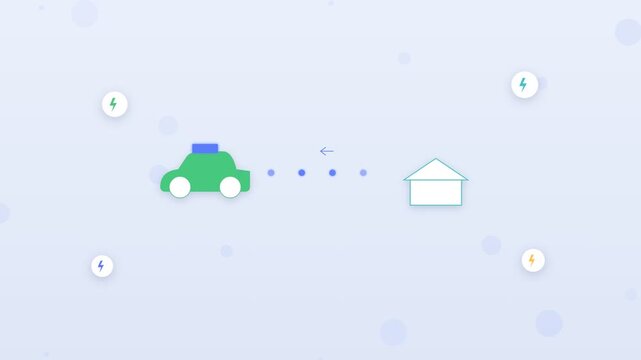 Flat design smart EV charging balancing demand between car and grid