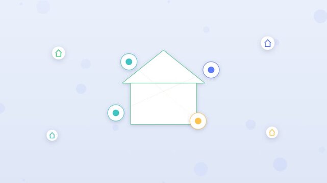 Flat design eco home energy dashboard with solar heat pump battery