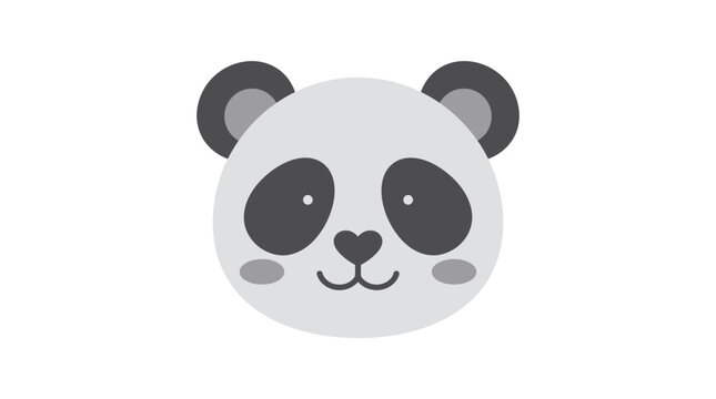 A cute panda bear face illustration with a smiling expression and big eyes